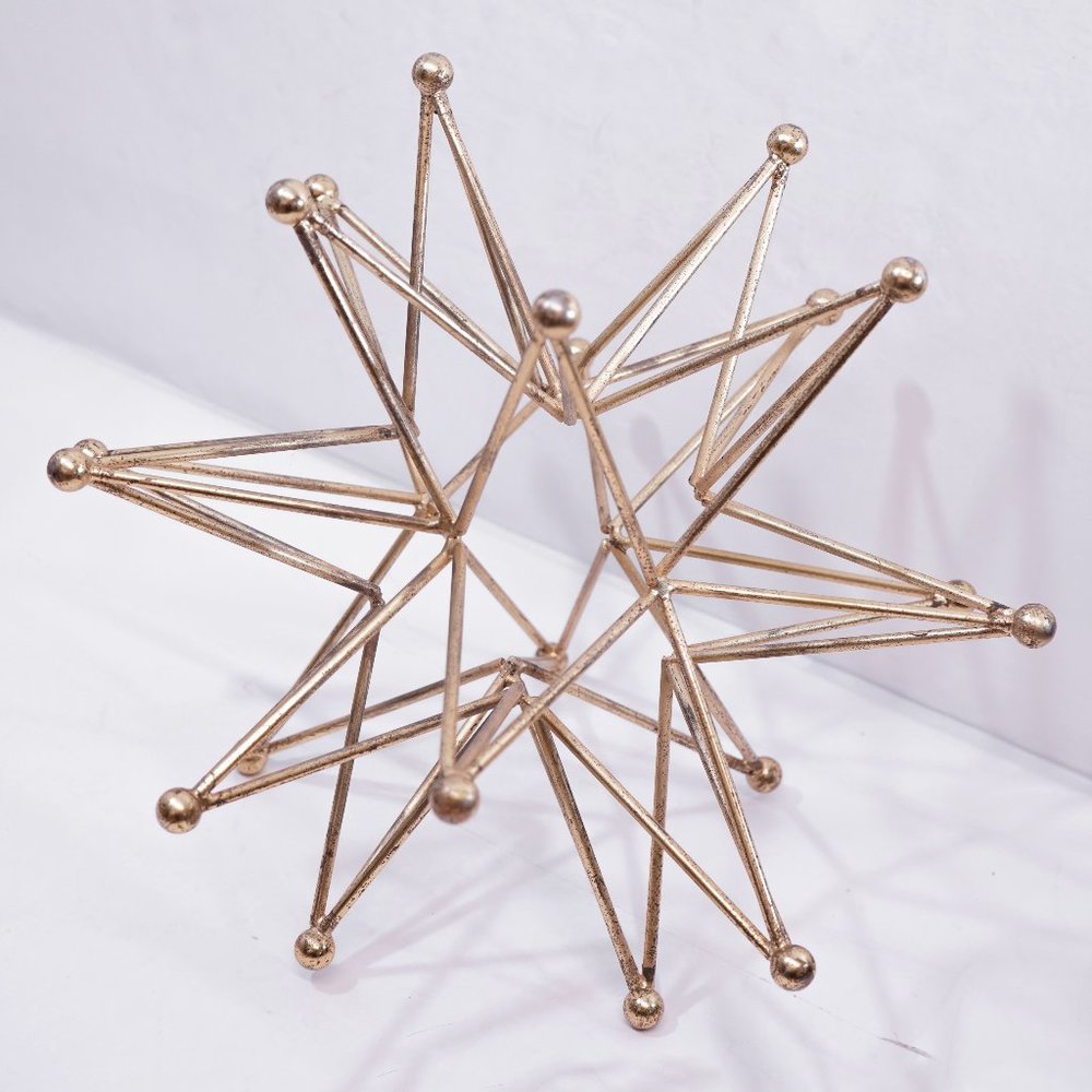 20 Point Metal Star Mid Century Mod Retro 60s Sculpture Figurine Room Décor